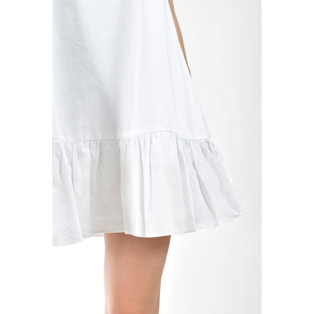 Foto 5 pulgar | Vestido Linea A con Olán Roman Fashion Juvenil Blanco
