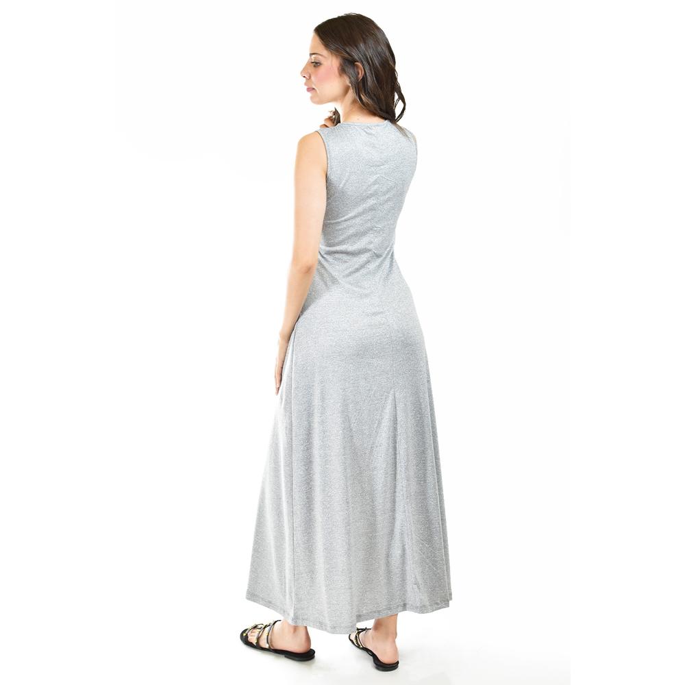 Foto 4 pulgar | Maxi Vestido con Strech Roman Fashion Juvenil Gris
