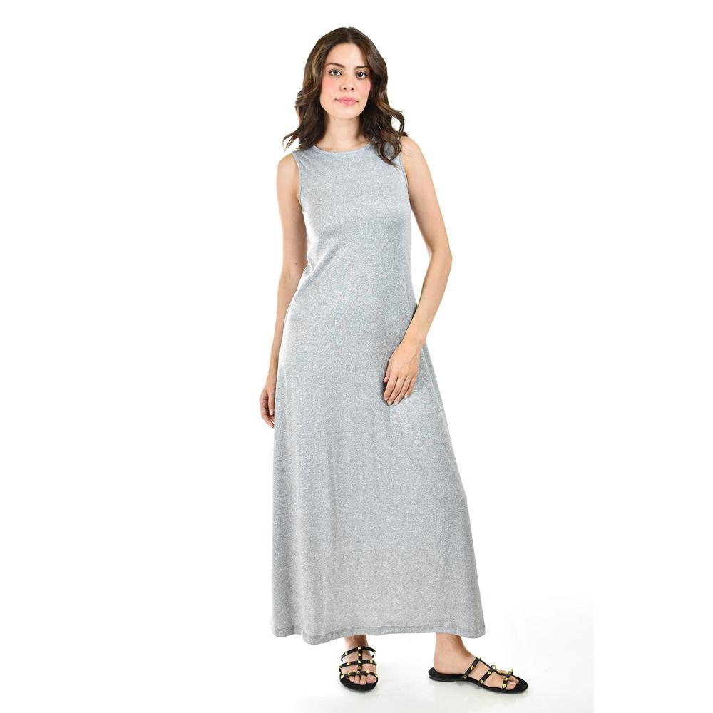 Foto 6 pulgar | Maxi Vestido con Strech Roman Fashion Juvenil Gris