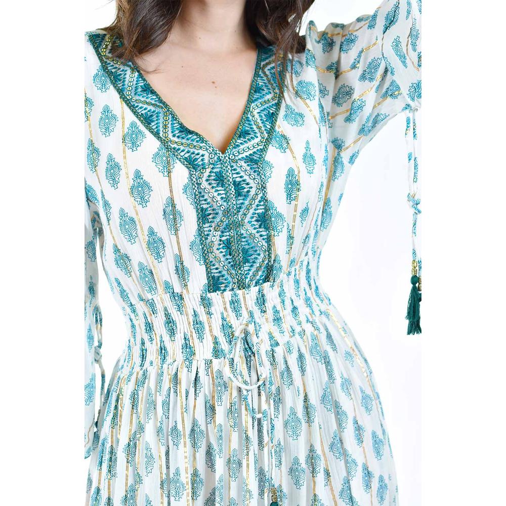 Foto 5 pulgar | Vestido Bohemio Largo Roman Fashion Juvenil Verde