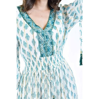 Foto 4 | Vestido Bohemio Largo Roman Fashion Juvenil Verde