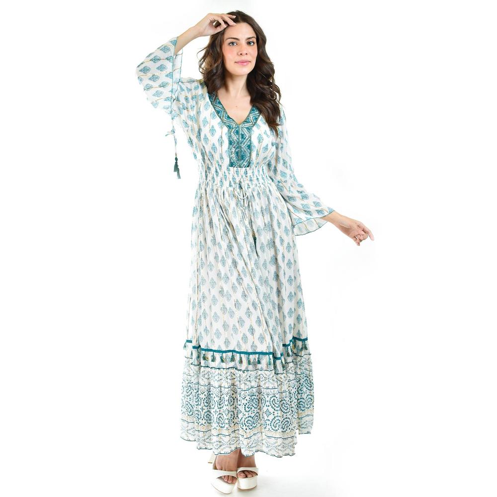 Foto 6 pulgar | Vestido Bohemio Largo Roman Fashion Juvenil Verde