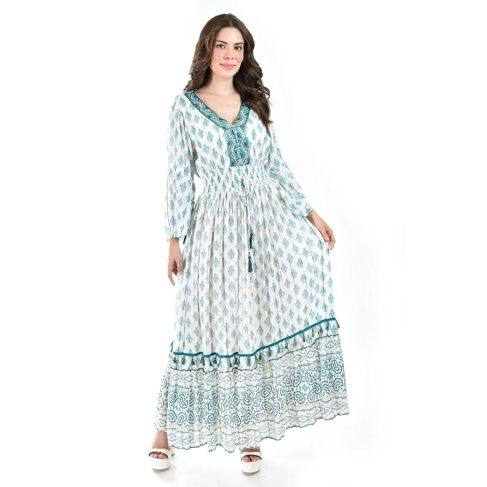Foto 6 | Vestido Bohemio Largo Roman Fashion Juvenil Verde