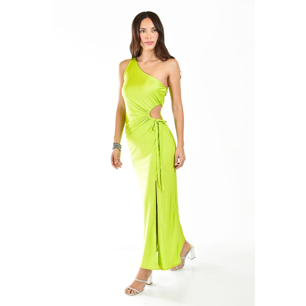 Foto 2 | Vestido de Un Hombro Roman Fashion Verde Lima