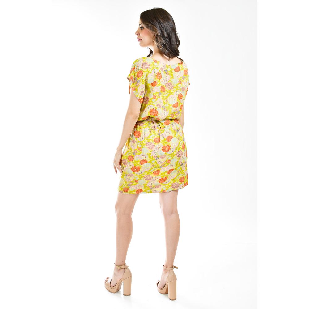 Foto 4 pulgar | Vestido Floreado Con Cinto Roman Fashion /juvenil, 32730 (lima Floreado) Verde Lima