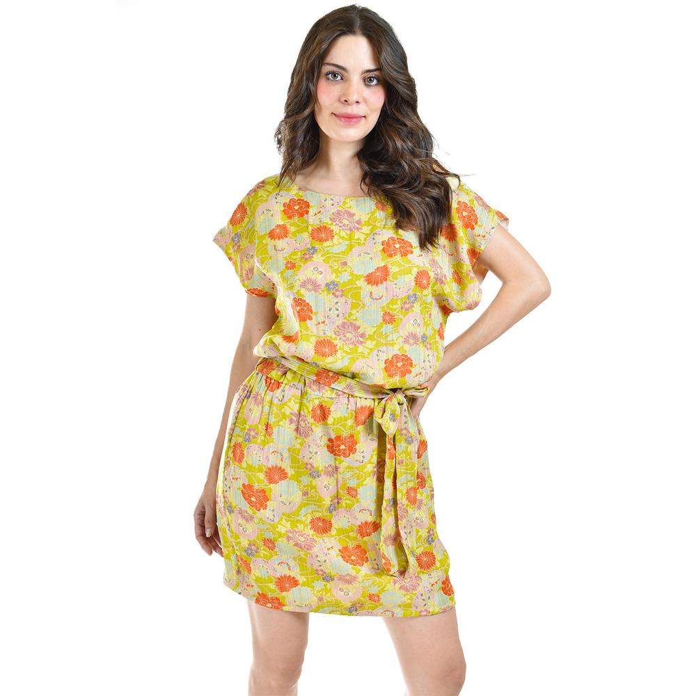 Foto 6 pulgar | Vestido Floreado Con Cinto Roman Fashion /juvenil, 32730 (lima Floreado) Verde Lima