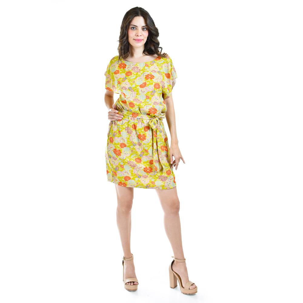 Foto 6 | Vestido Floreado Con Cinto Roman Fashion /juvenil, 32730 (lima Floreado) Verde Lima