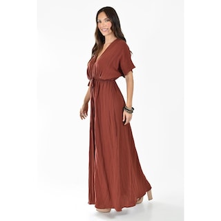 Foto 2 | Maxi Vestido de Algodón Roman Fashion Juvenil 924 Café