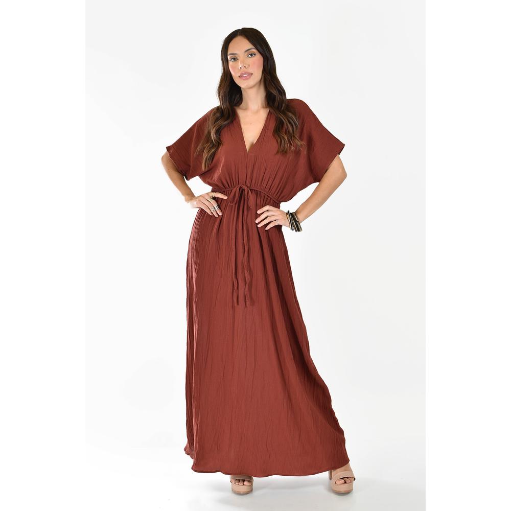 Foto 5 | Maxi Vestido de Algodón Roman Fashion Juvenil 924 Café