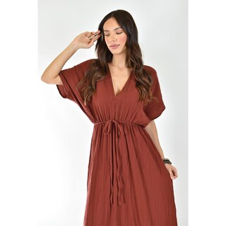 Foto 6 | Maxi Vestido de Algodón Roman Fashion Juvenil 924 Café