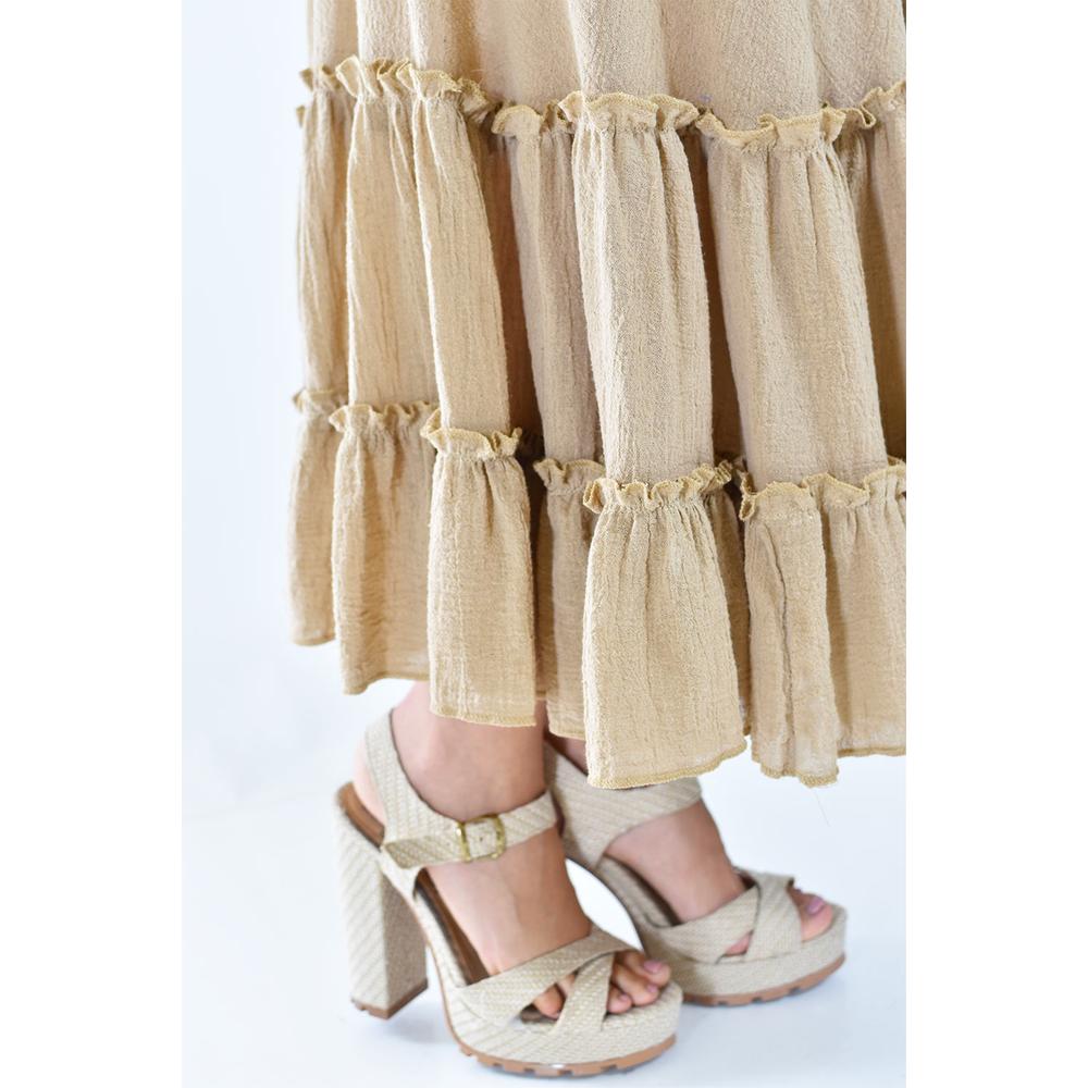 Foto 6 pulgar | Vestido Espalda Descubierta Roman Fashion Juvenil Beige