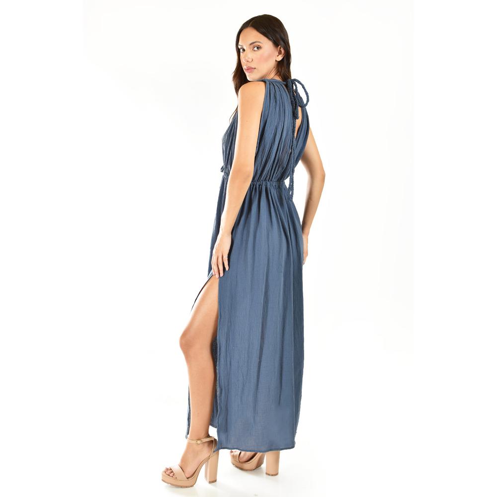 Foto 2 | Vestido Largo sin Manga Roman Fashion 9101 Azul para Mujer