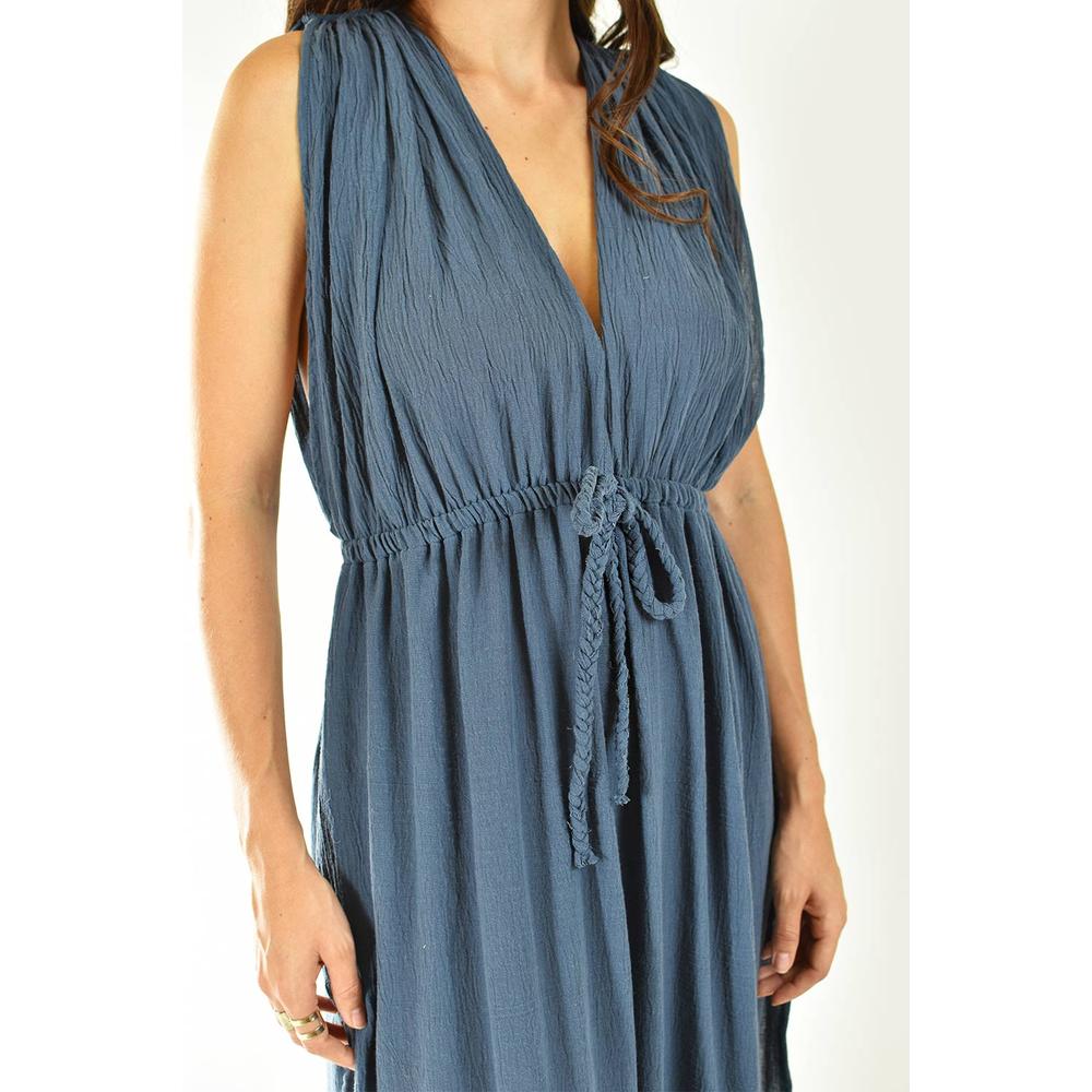Foto 6 pulgar | Vestido Largo sin Manga Roman Fashion 9101 Azul para Mujer