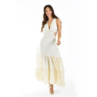 Foto 5 | Vestido Espalda Descubierta Roman Fashion Juvenil 9105 Beige