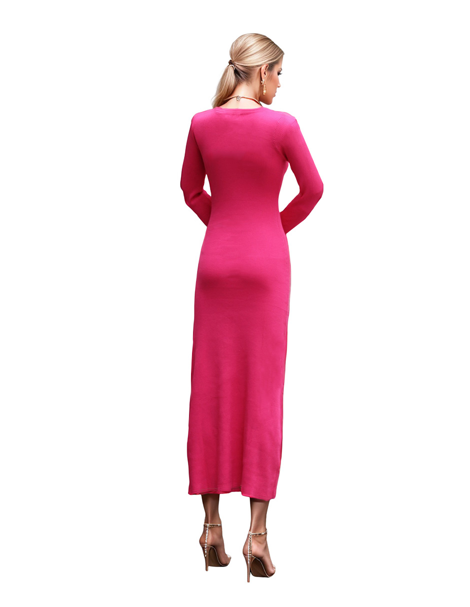 Foto 4 pulgar | Vestido Midi Casual Bomy Tejido Rosa