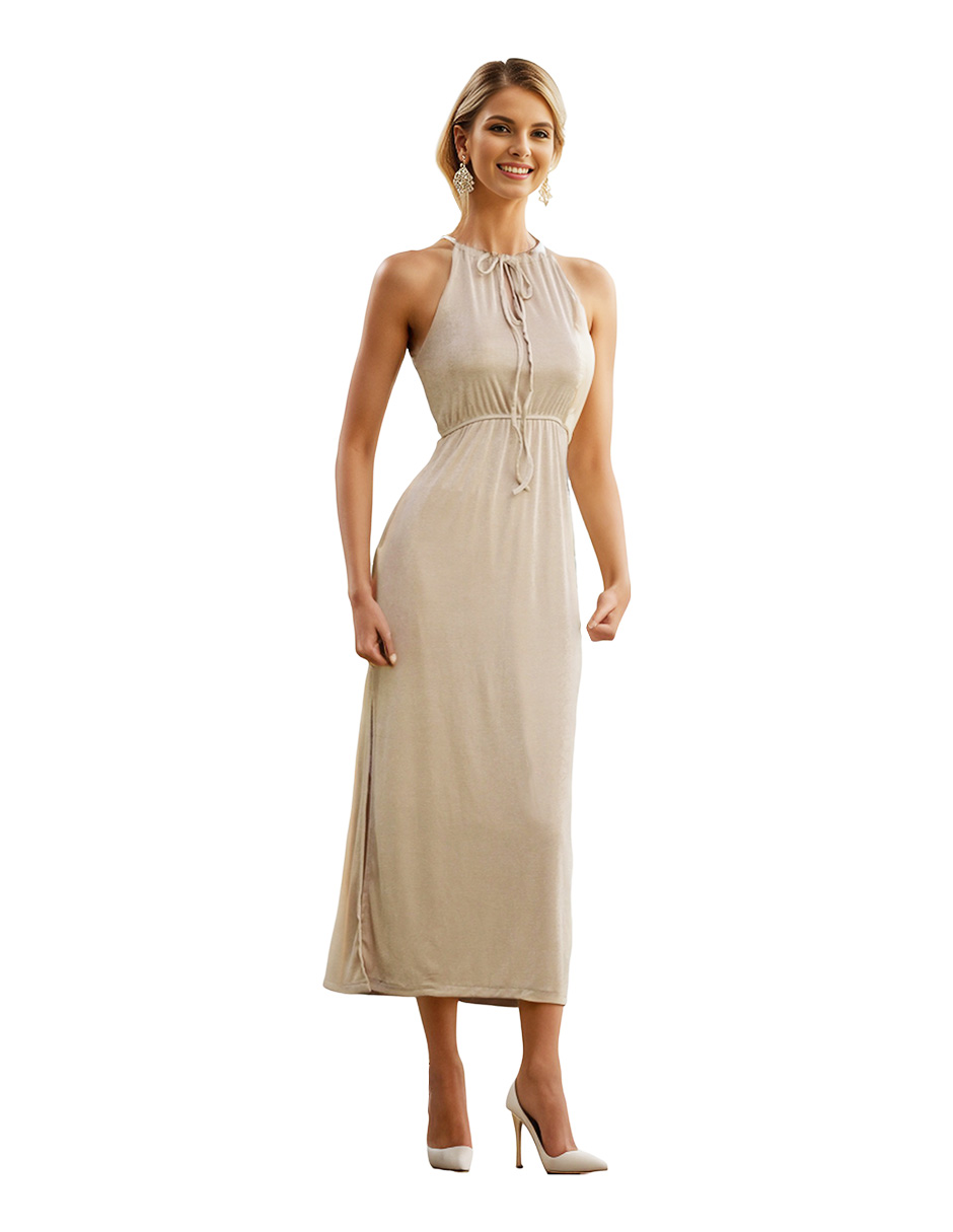 Foto 1 | Vestido Largo Formal Beddel Spandex Dorado