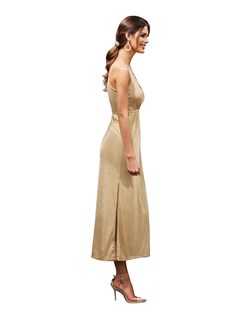Foto 2 | Vestido Largo Formal Beddel Spandex Dorado