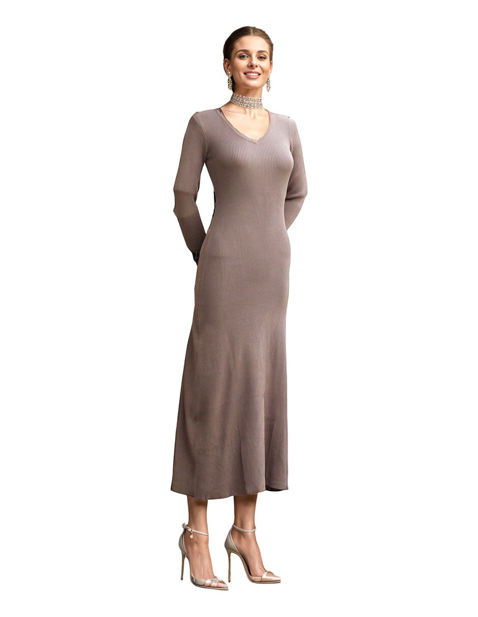 Vestido Midi Casual Bomy Tejido Marrón $669