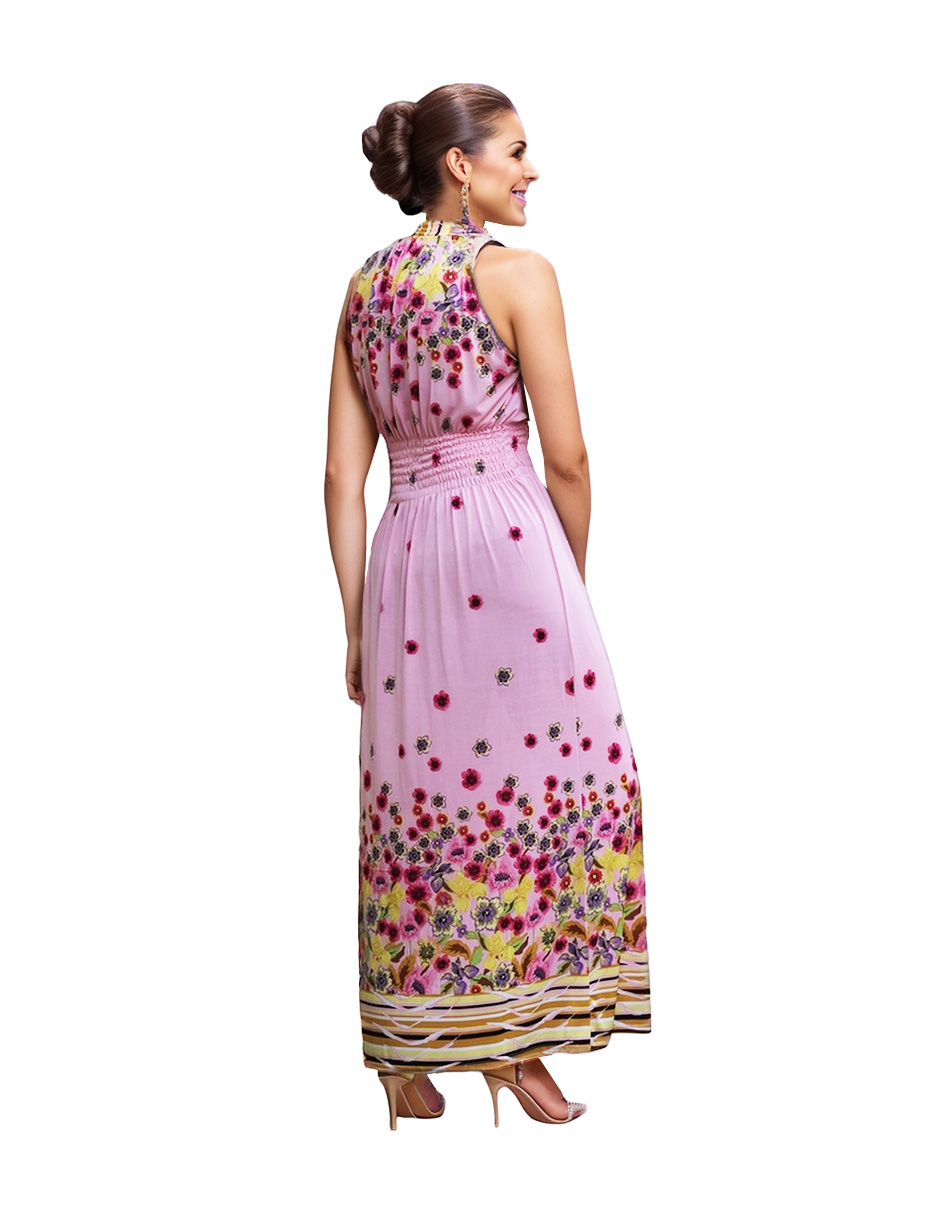 Foto 4 pulgar | Vestido Largo Casual Beddel Rosa
