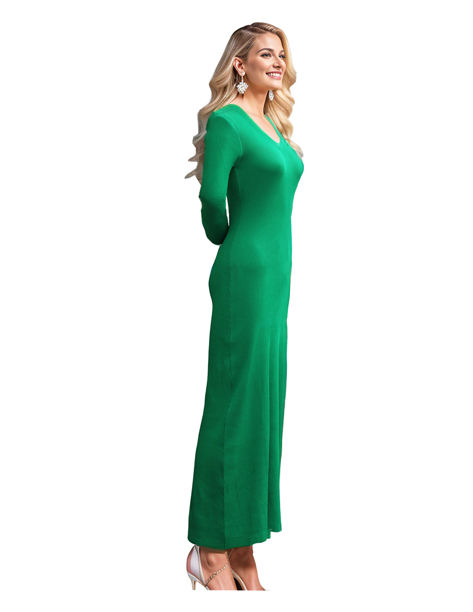 Foto 4 pulgar | Vestido Midi Casual Bomy Tejido Verde