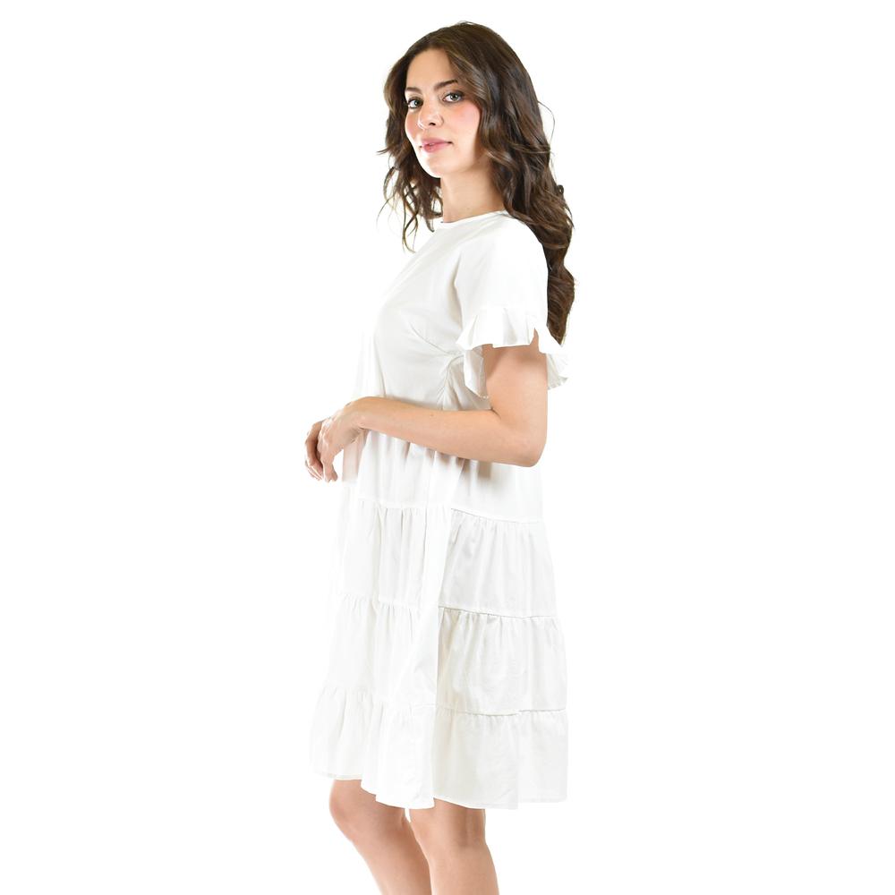 Foto 2 | Vestido De Popelina Manga Olan Roman Fashion /juvenil, 486 (blanco) Blanco