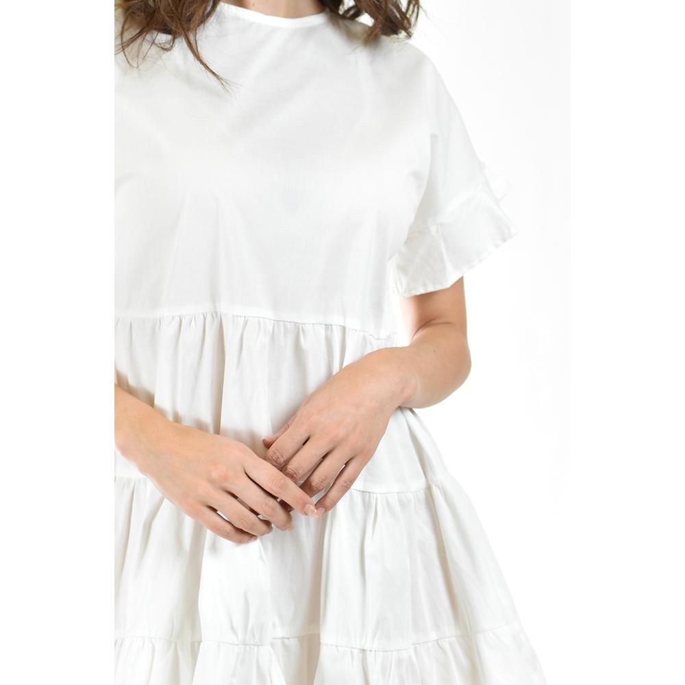 Foto 5 pulgar | Vestido De Popelina Manga Olan Roman Fashion /juvenil, 486 (blanco) Blanco