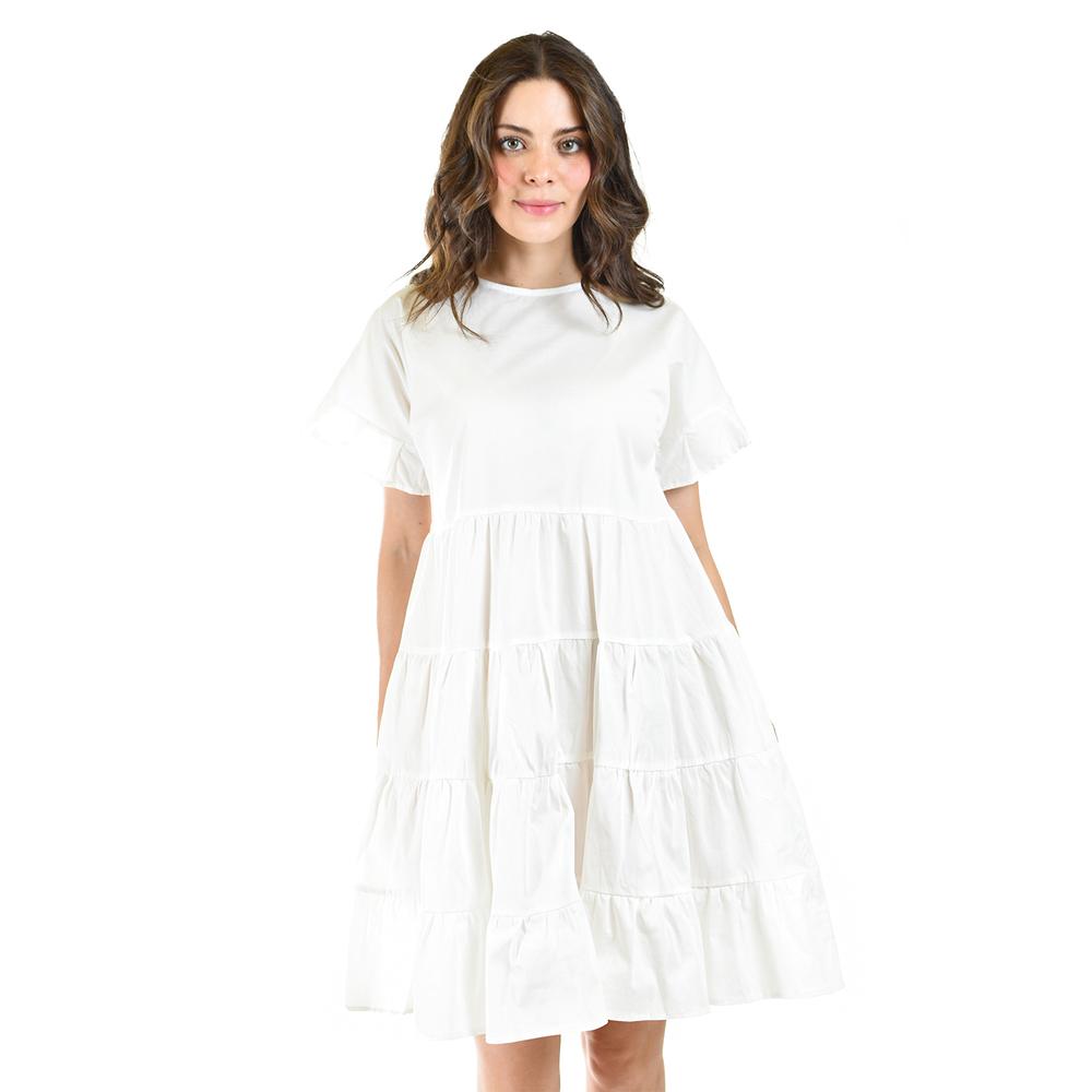 Foto 5 | Vestido De Popelina Manga Olan Roman Fashion /juvenil, 486 (blanco) Blanco
