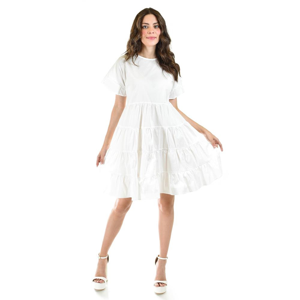Foto 6 | Vestido De Popelina Manga Olan Roman Fashion /juvenil, 486 (blanco) Blanco