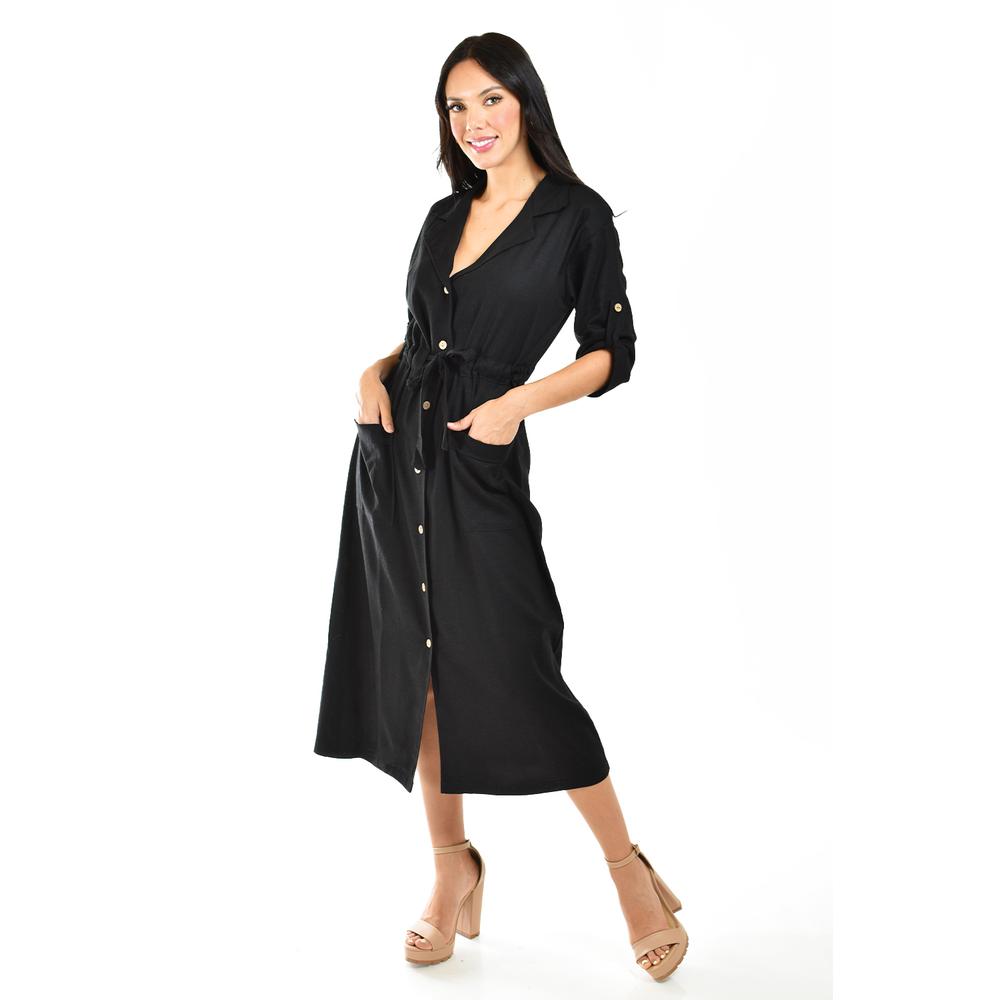 Vestido Camisero Roman Fashion Negro