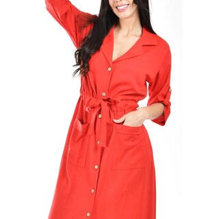 Foto 4 | Vestido Camisero Roman Fashion Rojo