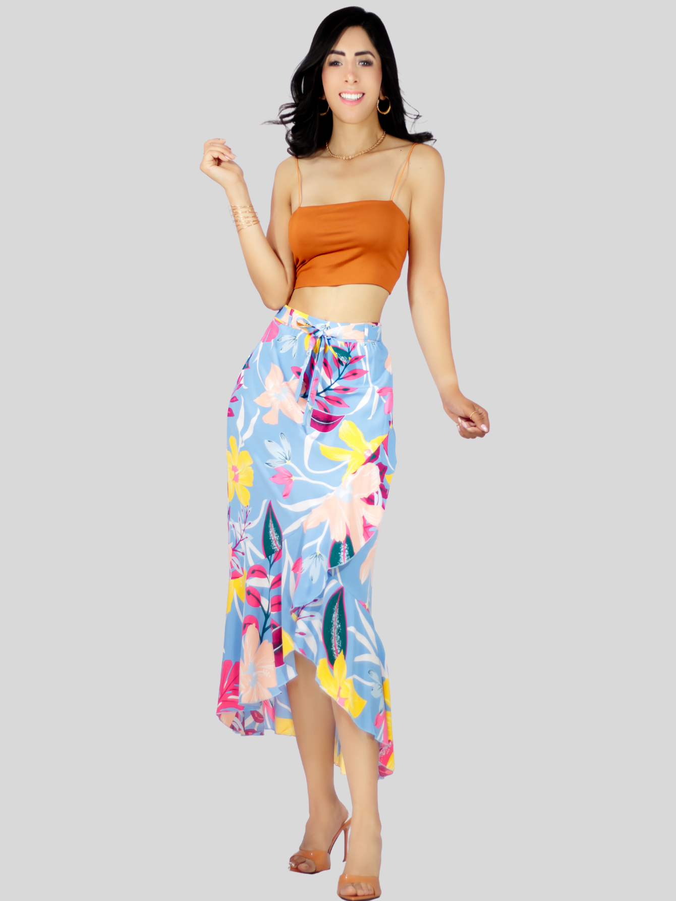 Foto 4 | Set De Dos Faldas Corte De Sirena Con Volantes Elegante O Casual Fald-1002-px2 Colores Variados Lápiz De Cintura Alta