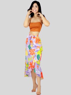 Foto 7 | Set De Dos Faldas Corte De Sirena Con Volantes Elegante O Casual Fald-1002-px2 Colores Variados Lápiz De Cintura Alta
