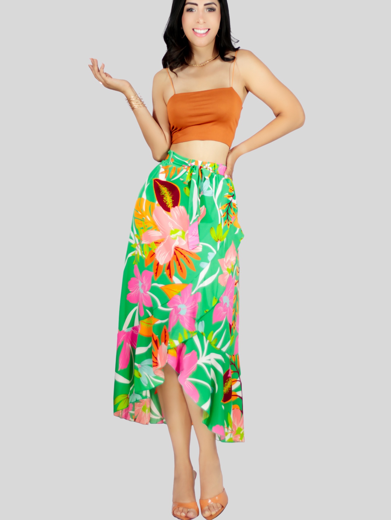 Foto 2 | Set De Dos Faldas Corte De Sirena Con Volantes Elegante O Casual Fald-1002-px2 Colores Variados Lápiz De Cintura Alta