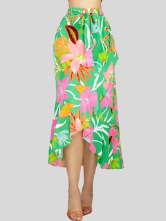 Foto 4 | Set De Dos Faldas Corte De Sirena Con Volantes Elegante O Casual Fald-1002-px2 Colores Variados Lápiz De Cintura Alta
