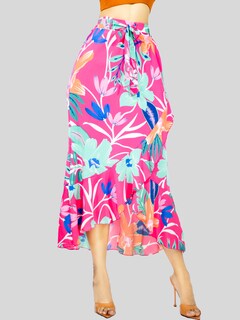 Foto 5 | Set De Dos Faldas Corte De Sirena Con Volantes Elegante O Casual Fald-1002-px2 Colores Variados Lápiz De Cintura Alta