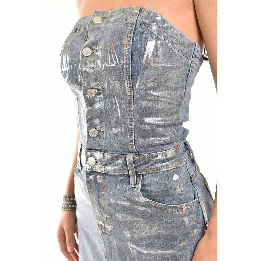 Foto 5 pulgar | Vestido Denim Efecto Metalizado Juvenil 324 Azul