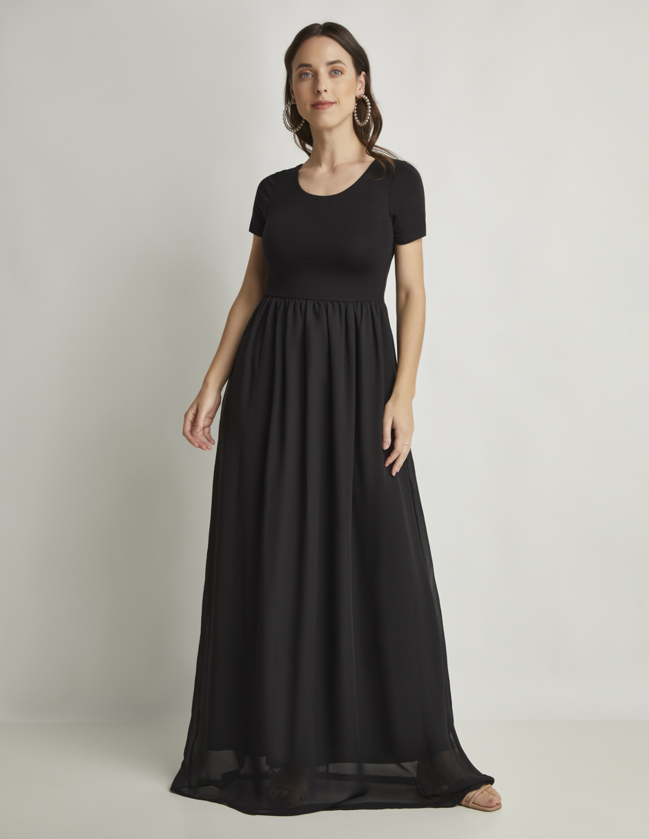 Vestido Devendi Color Negro Top Stretch