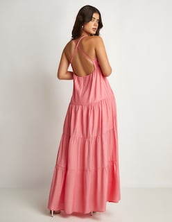 Foto 2 | Vestido Devendi Color Rosa Largo Escote V