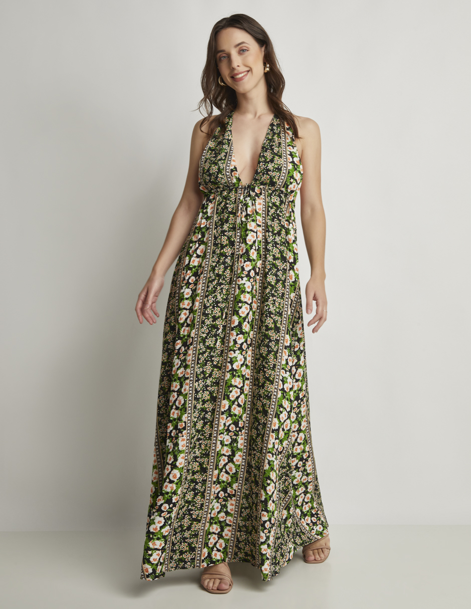 Foto 1 | Vestido Devendi Color Multicolor Halter Floral