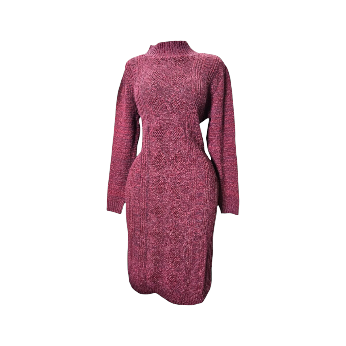 Vestido Tejido Color Vino/negro Para Dama Om