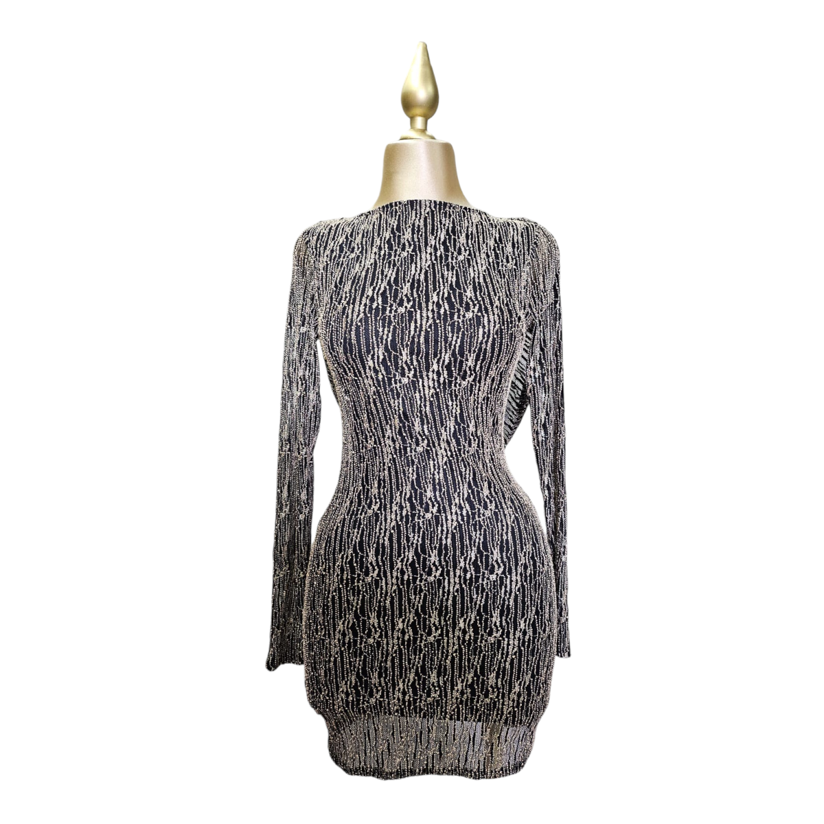 Foto 4 pulgar | Vestido Espalda Descubierta Oro/negro Para Dama Went