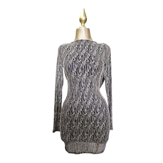 Foto 3 | Vestido Espalda Descubierta Oro/negro Para Dama Went