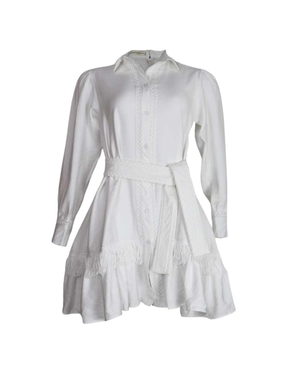 Vestido Corto Con Cinturón Anya J&b Color Blanco