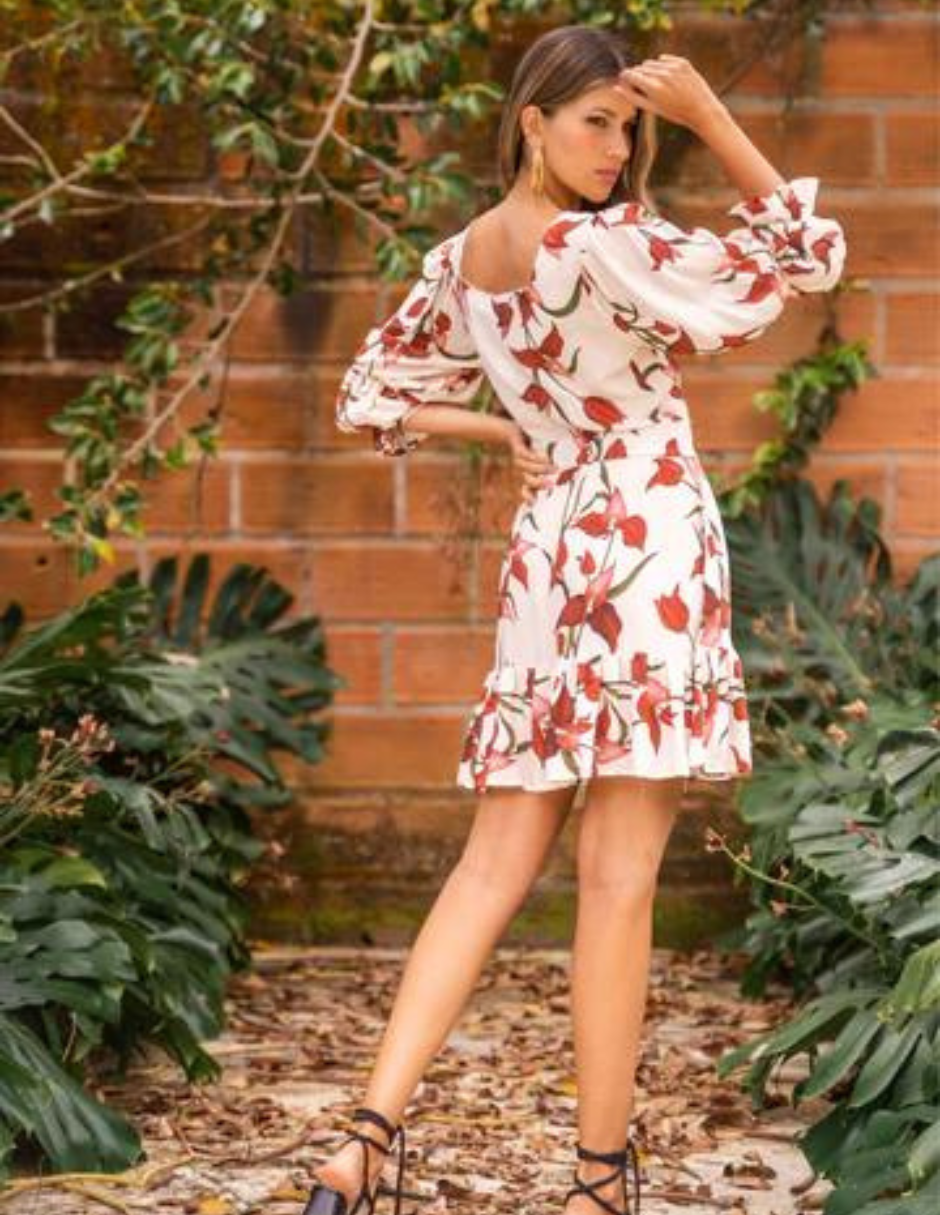Foto 4 pulgar | Vestido Corto Cherry Blossom Para Dama Color Beige