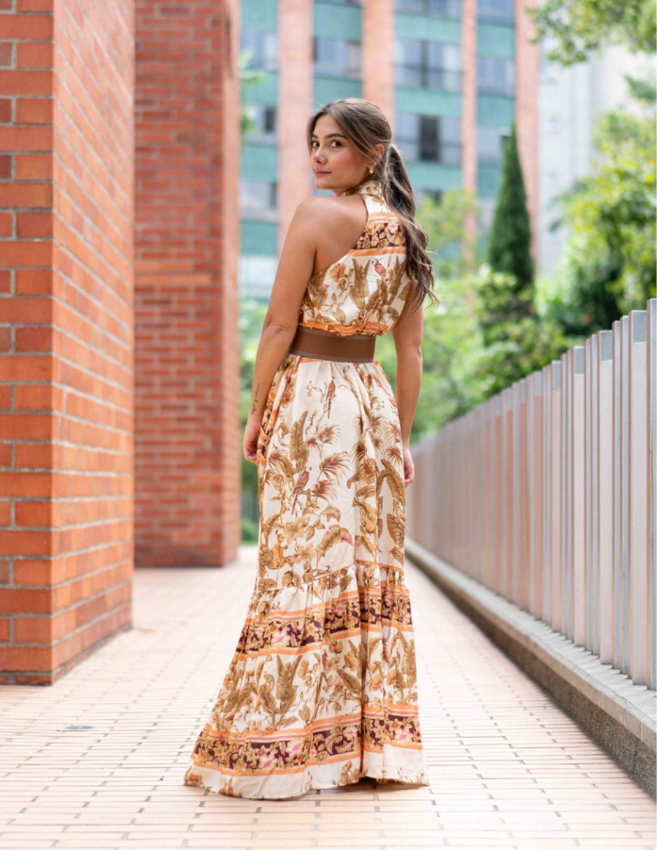 Foto 2 | Vestido Largo Cuello Halter Alessia J&b Color Curuba