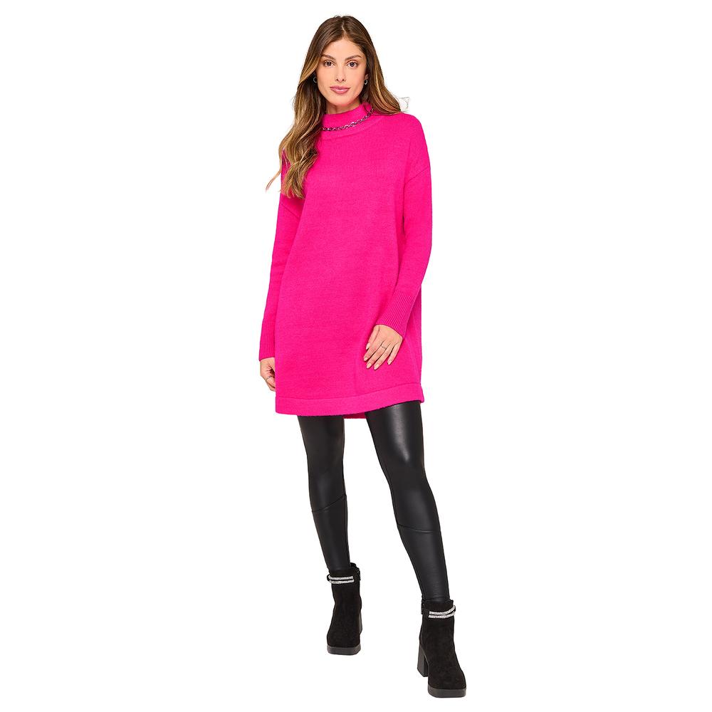 Vestido Tipo Suéter Ilusión 87027 Fucsia