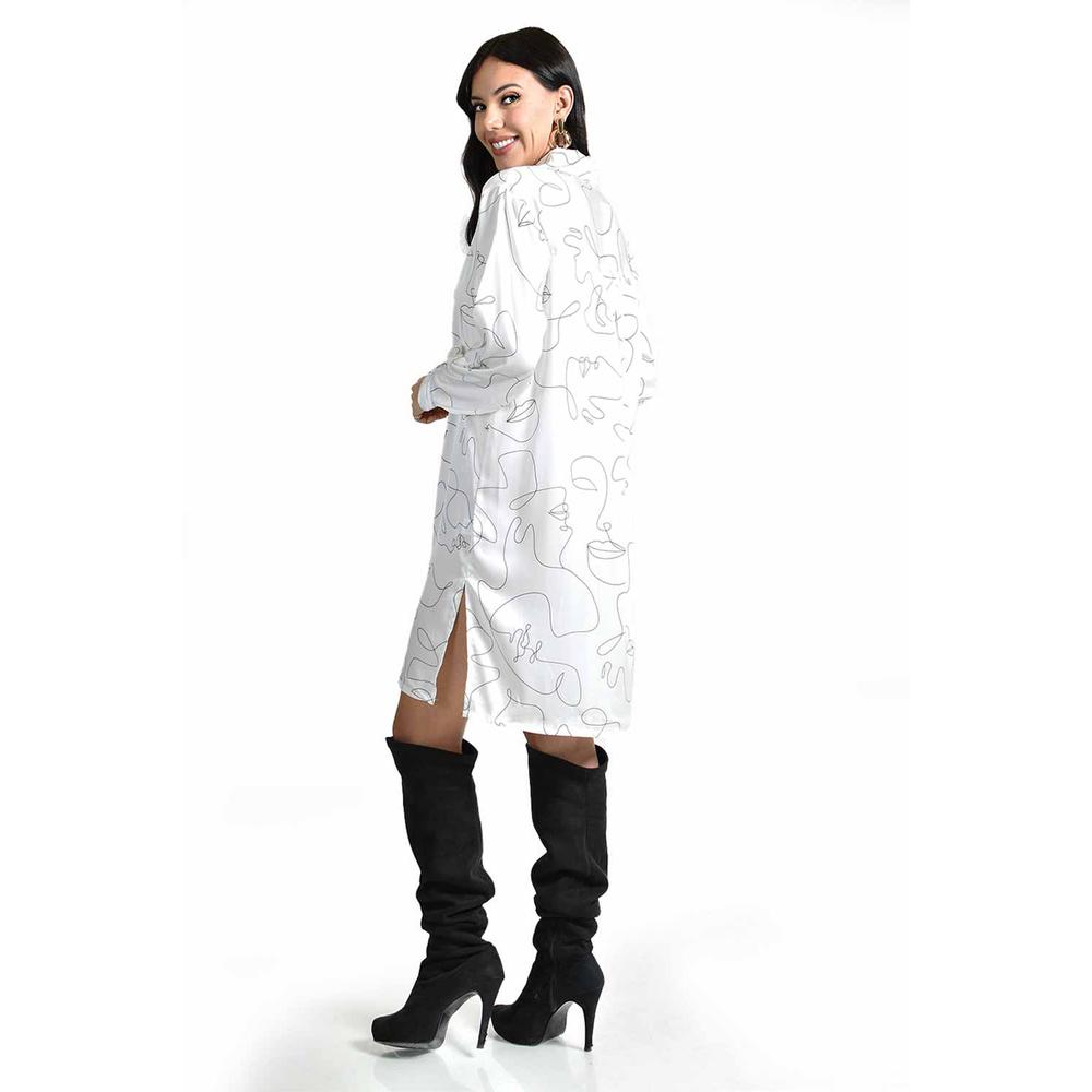Foto 4 pulgar | Vestido Rostro Abstracto Roman Fashion /juvenil, 1008 (blanco) Blanco
