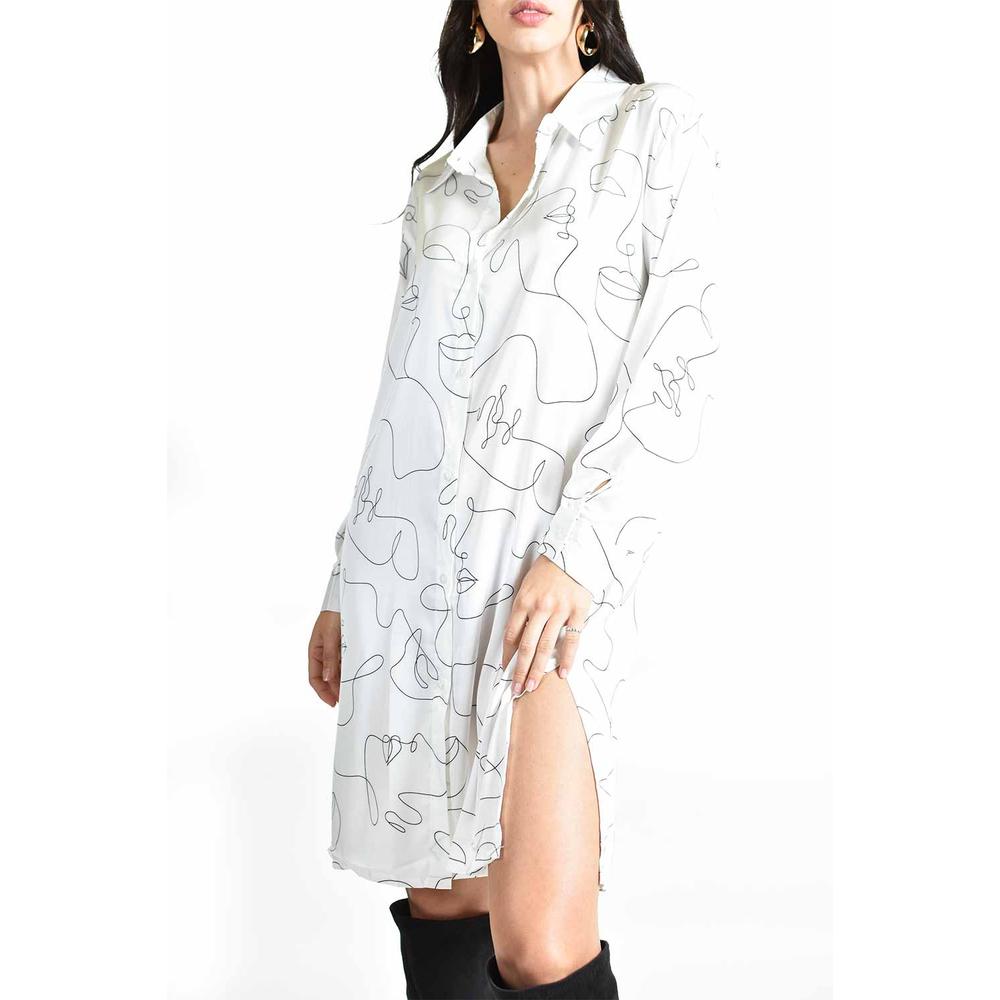 Foto 5 pulgar | Vestido Rostro Abstracto Roman Fashion /juvenil, 1008 (blanco) Blanco