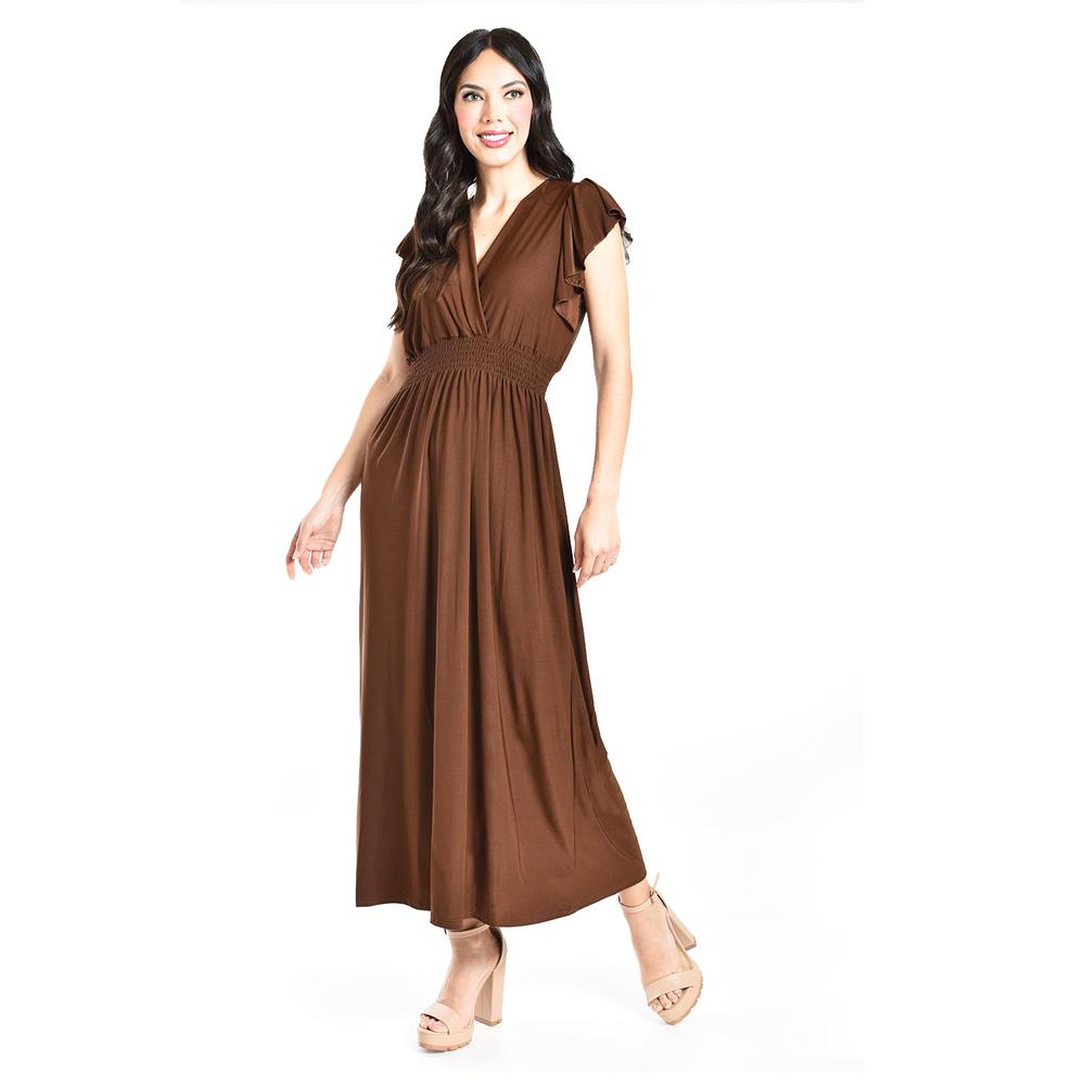 Foto 4 | Vestido Largo Manga Volantes Roman Fashion /juvenil, 9940-so (cafe) Cafe