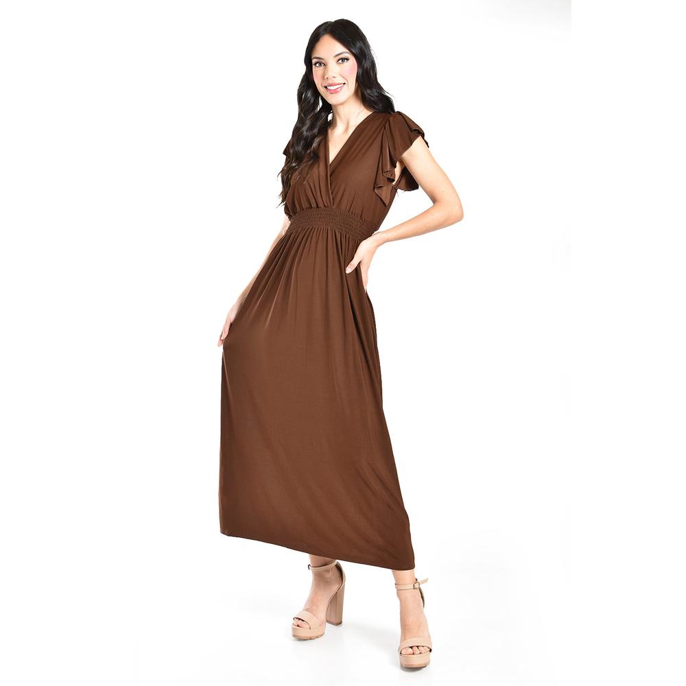 Foto 5 | Vestido Largo Manga Volantes Roman Fashion /juvenil, 9940-so (cafe) Cafe